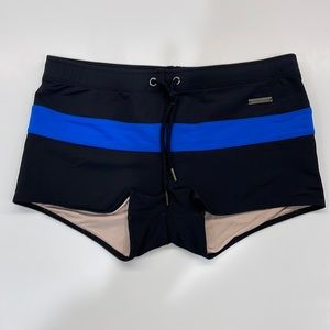 Parke & Ronen Black Colorblock Ibiza Square Cut Brief Size Small